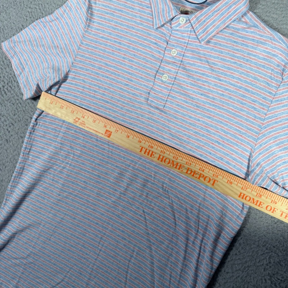 Faherty Polo Shirt Mens XS Blue Red Striped Movement Casual Short Sleeve Preppy - Picture 4 of 9